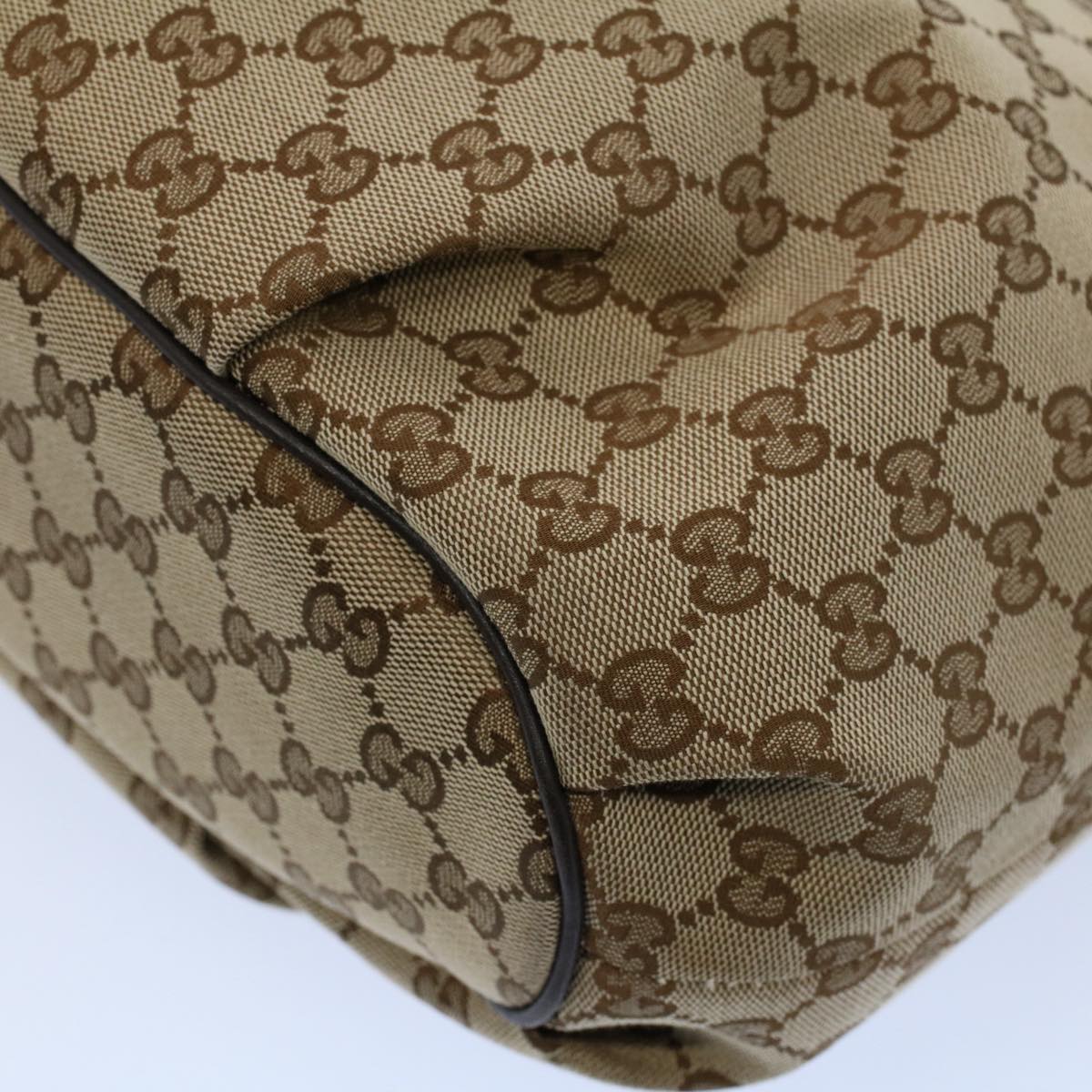 GUCCI GG Canvas Shoulder Bag Beige 388930 Auth ki3436