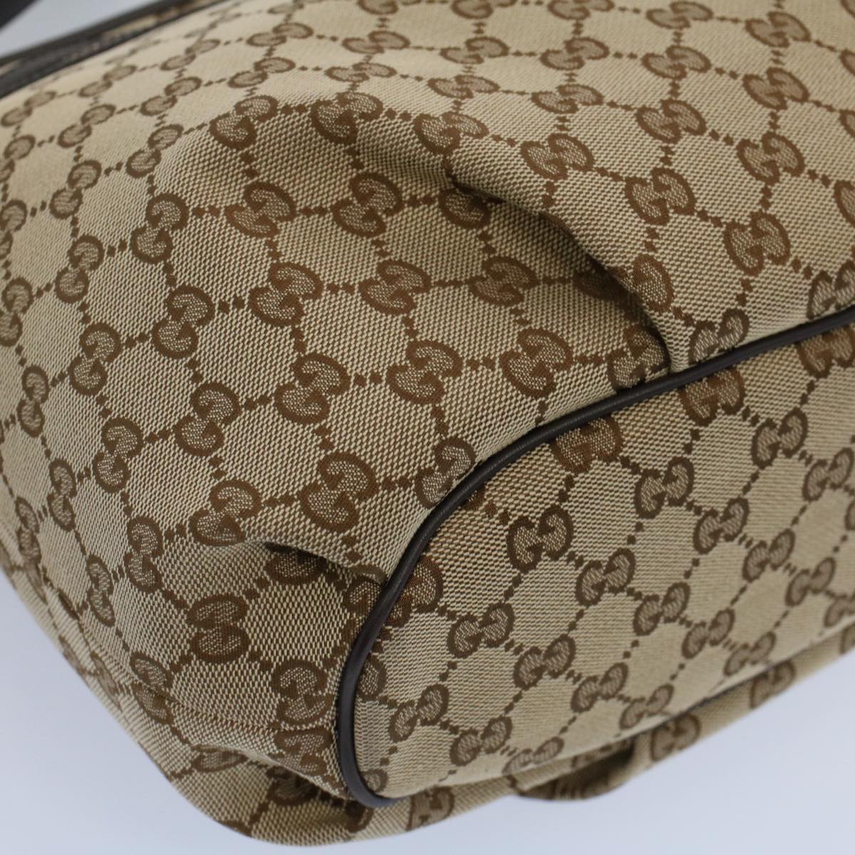 GUCCI GG Canvas Shoulder Bag Beige 388930 Auth ki3436