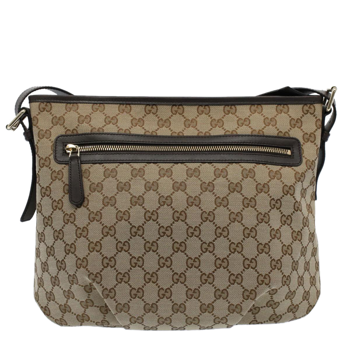 GUCCI GG Canvas Shoulder Bag Beige 388930 Auth ki3436