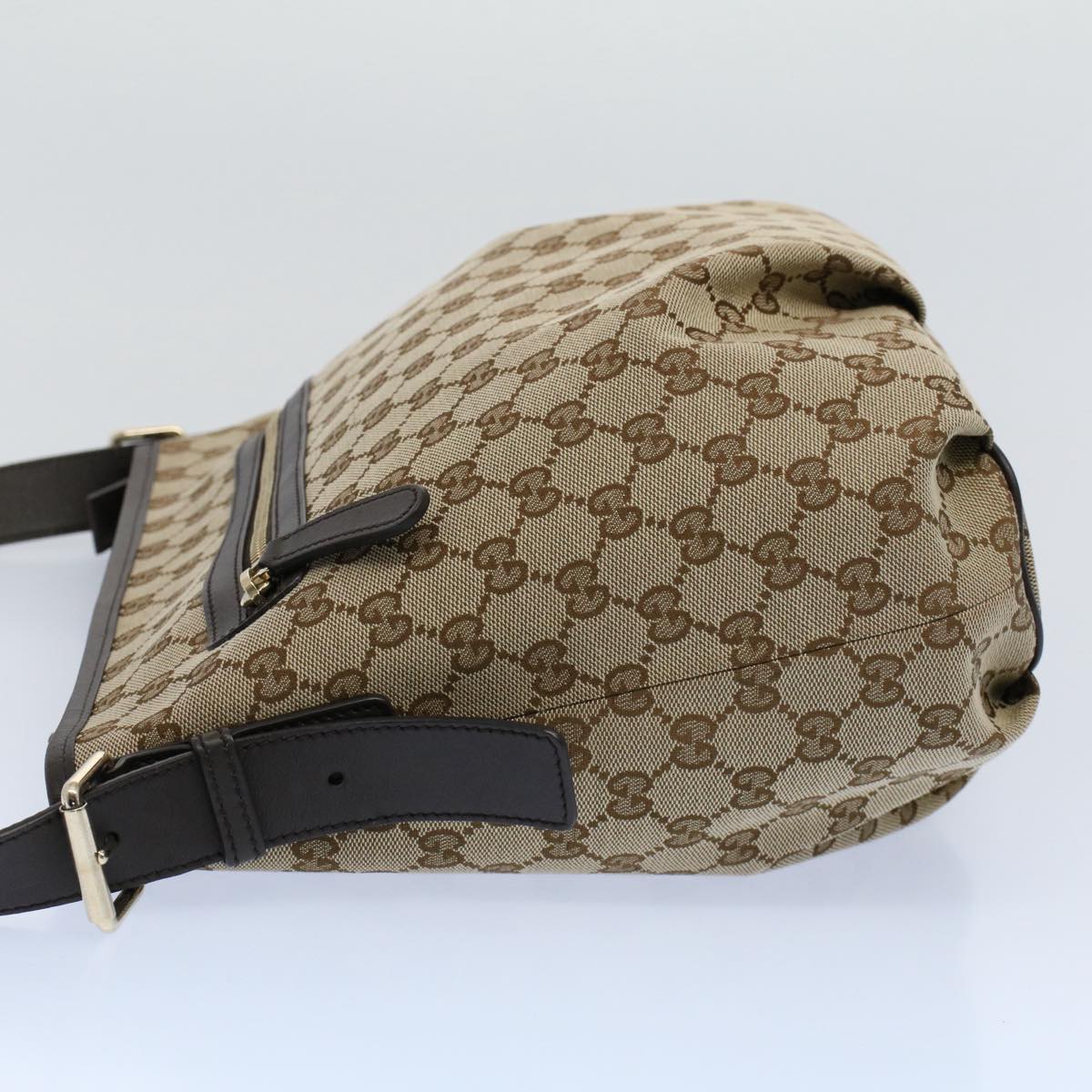 GUCCI GG Canvas Shoulder Bag Beige 388930 Auth ki3436