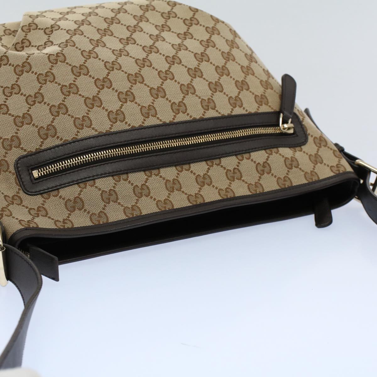 GUCCI GG Canvas Shoulder Bag Beige 388930 Auth ki3436