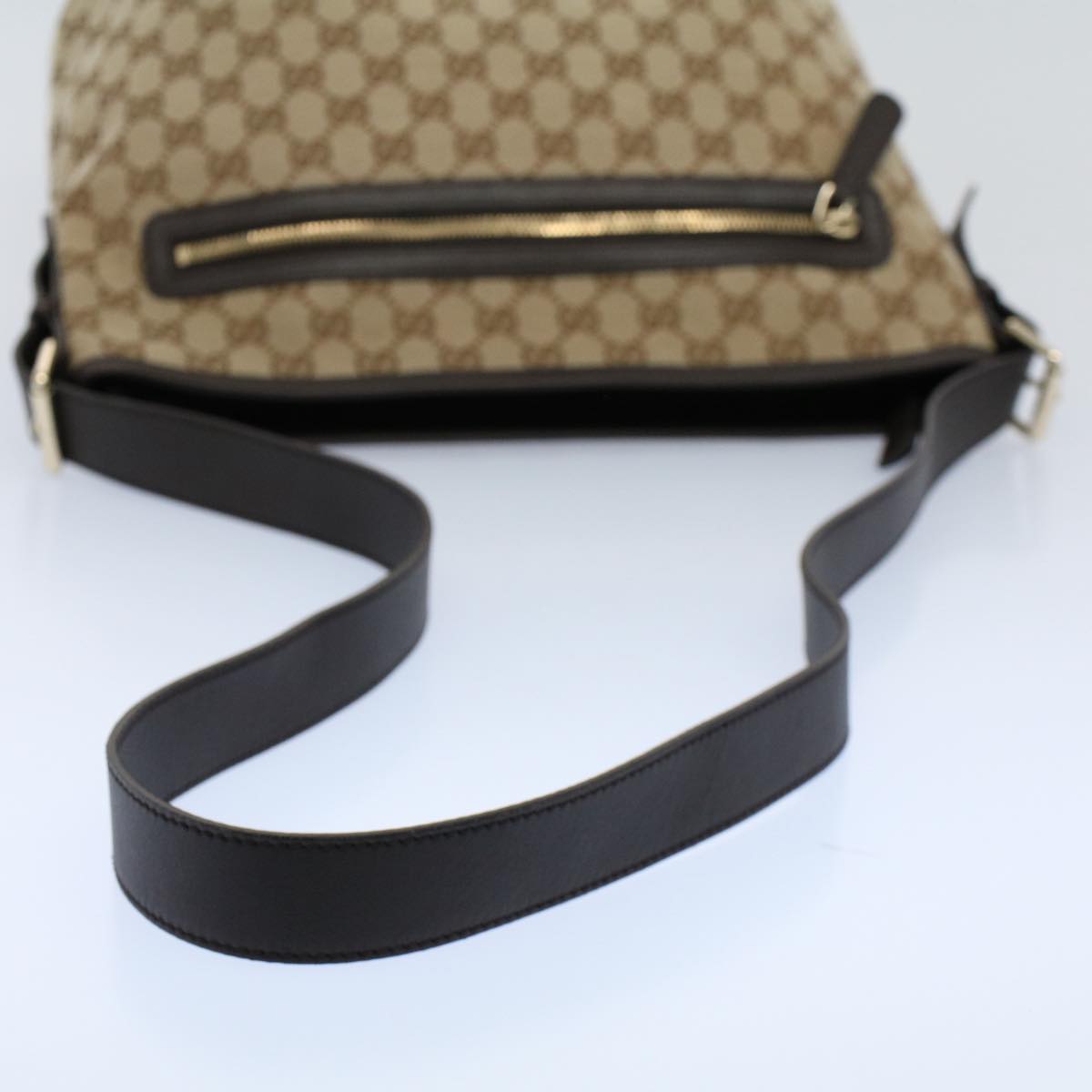 GUCCI GG Canvas Shoulder Bag Beige 388930 Auth ki3436