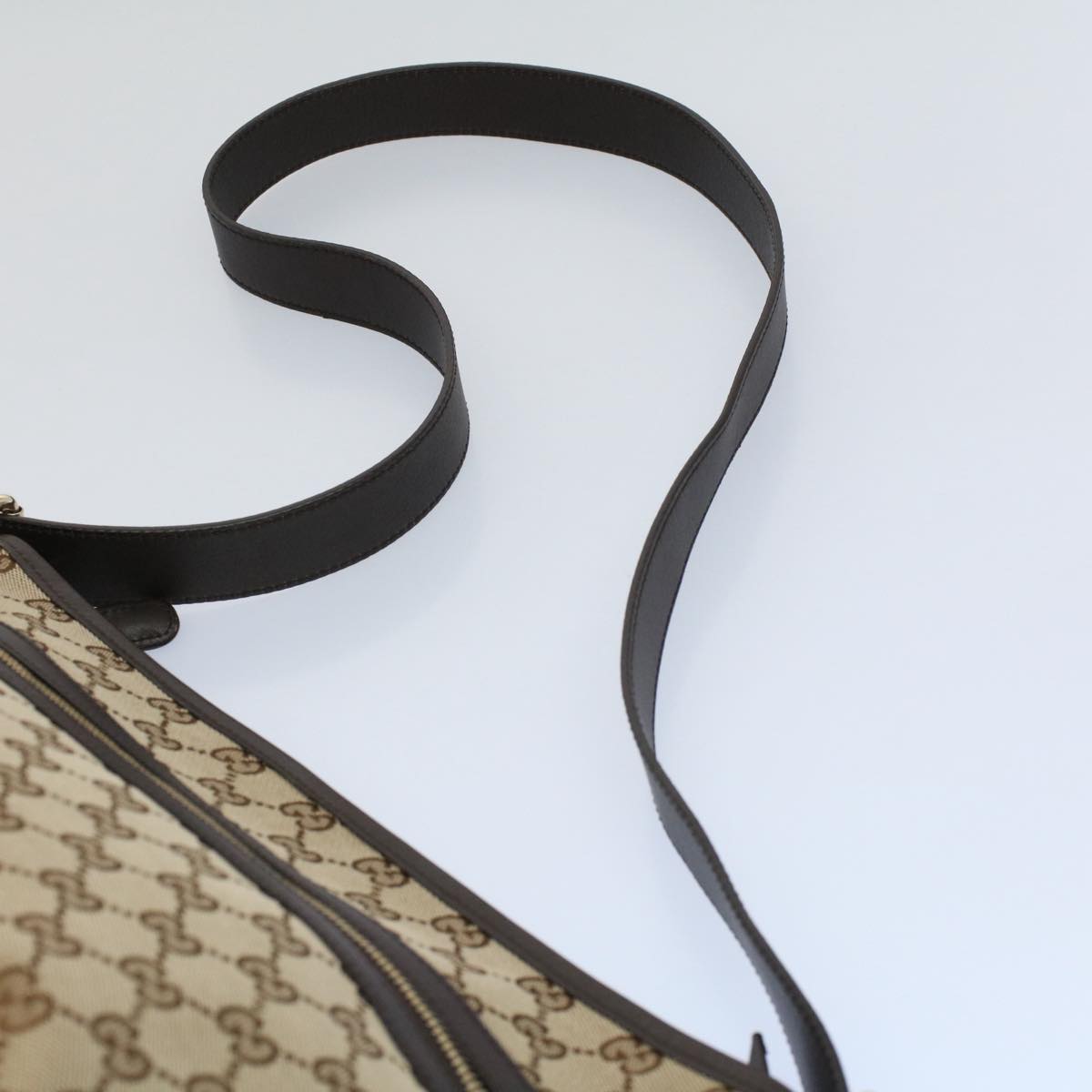 GUCCI GG Canvas Shoulder Bag Beige 388930 Auth ki3436