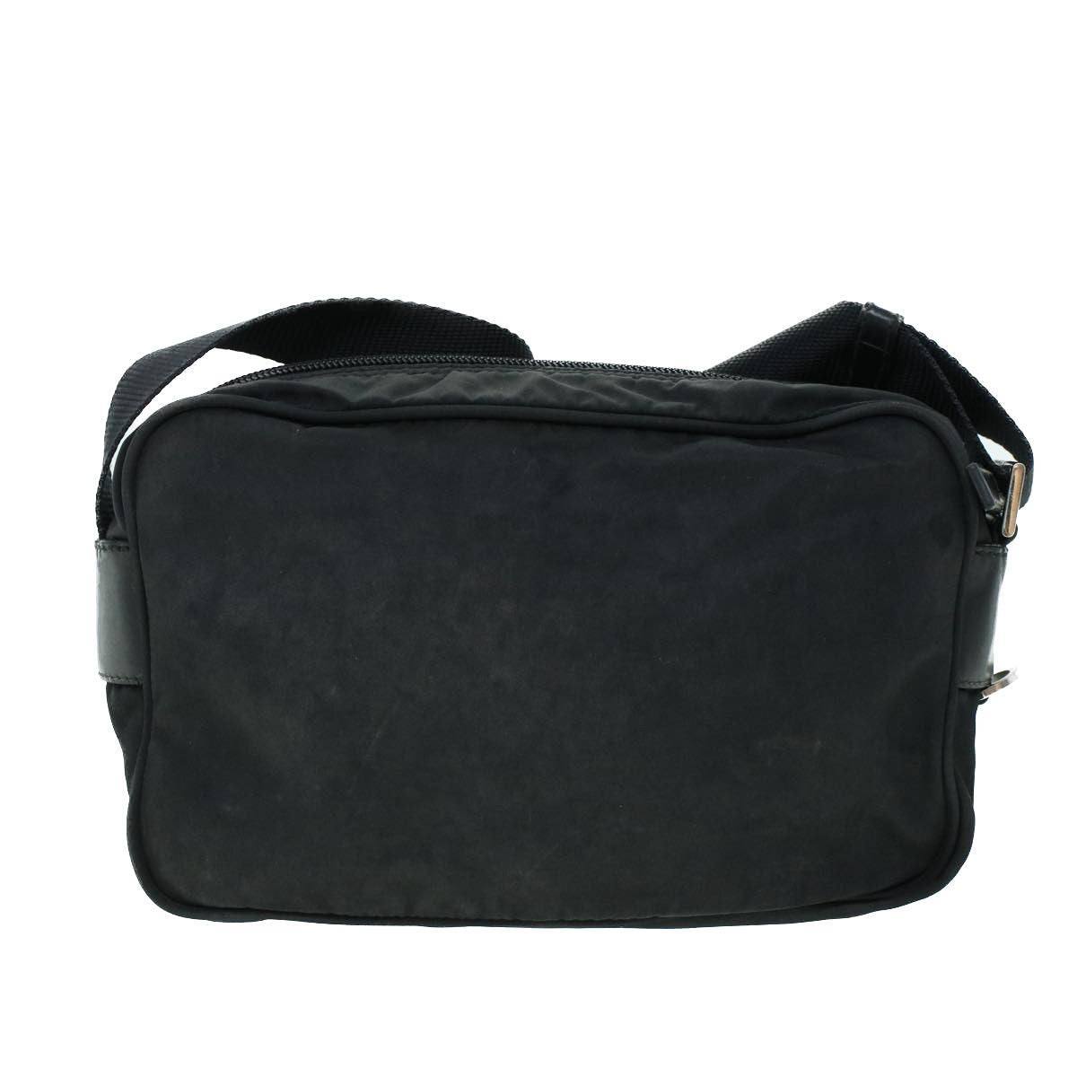 PRADA Shoulder Bag Nylon Leather Black Auth ki3444 - 0