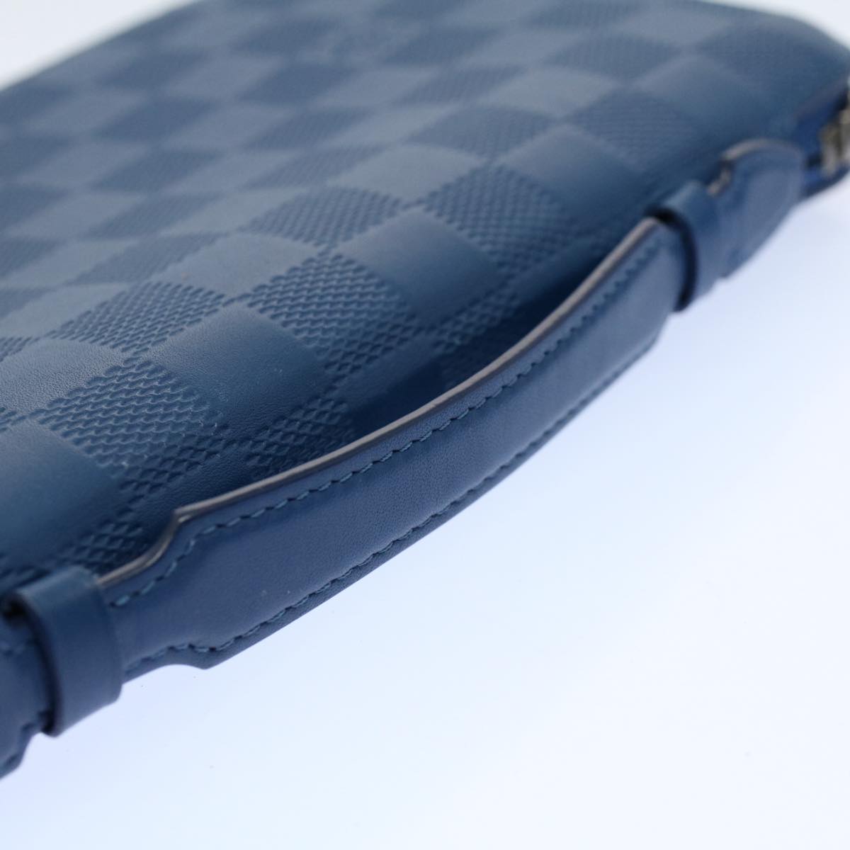 LOUIS VUITTON Damier Infini  Organizer Atholl Clutch Bag Blue M30653 Auth ki3459