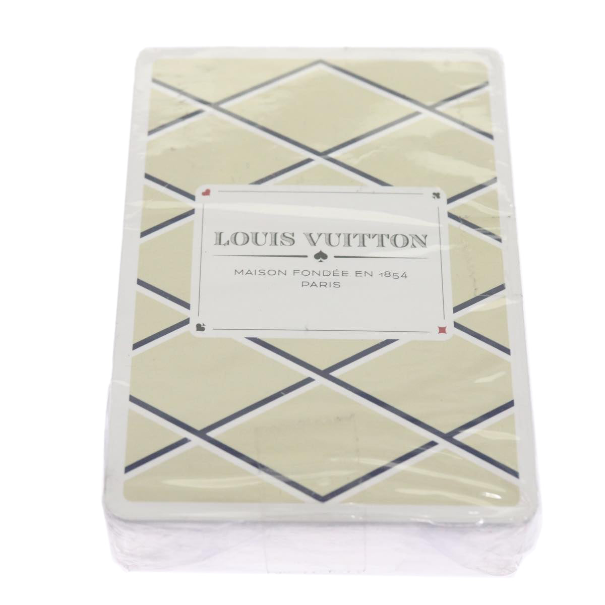 LOUIS VUITTON Playing Cards For Etui Cartes Arsène Beige Silver LV Auth ki3472
