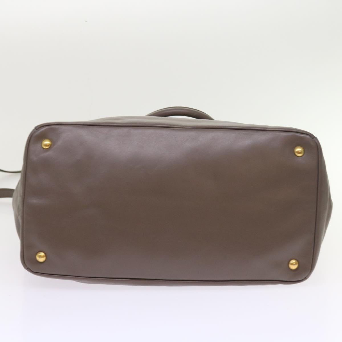 PRADA Hand Bag Leather 2way Gray Auth ki3476