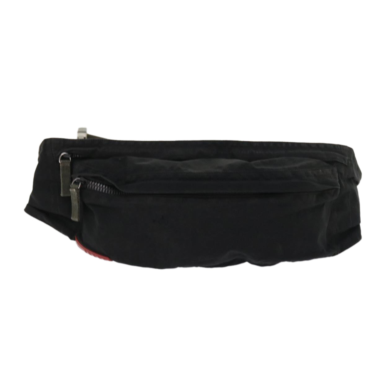 PRADA Sports Waist bag Nylon Black Auth ki3479