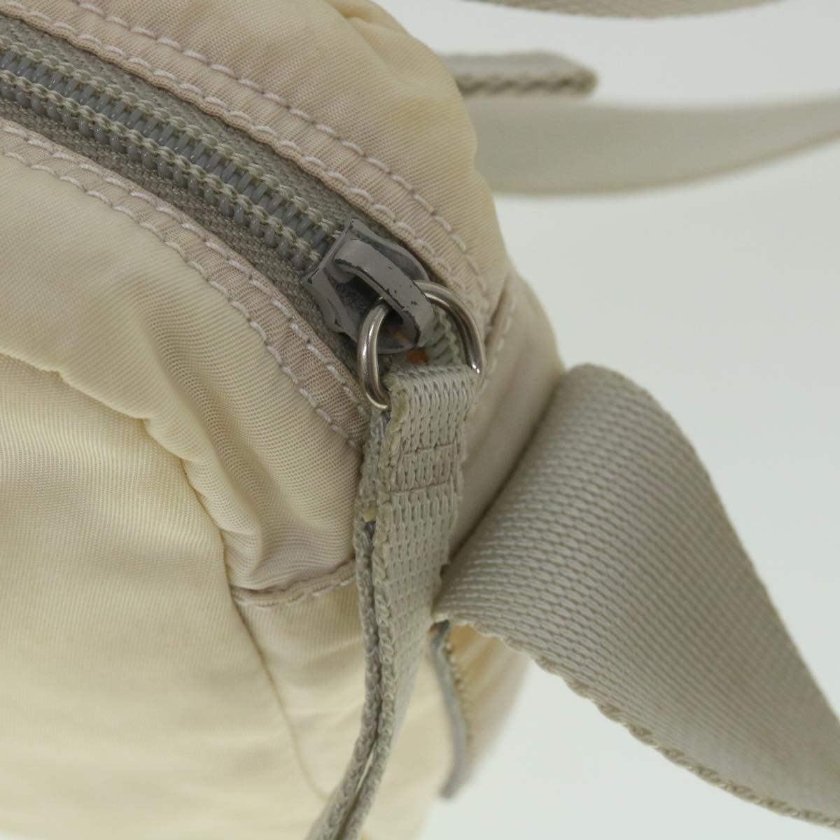 PRADA Shoulder Bag Nylon White Auth ki3480