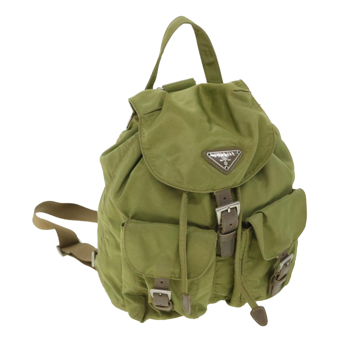 PRADA Backpack Nylon Khaki Auth ki3481