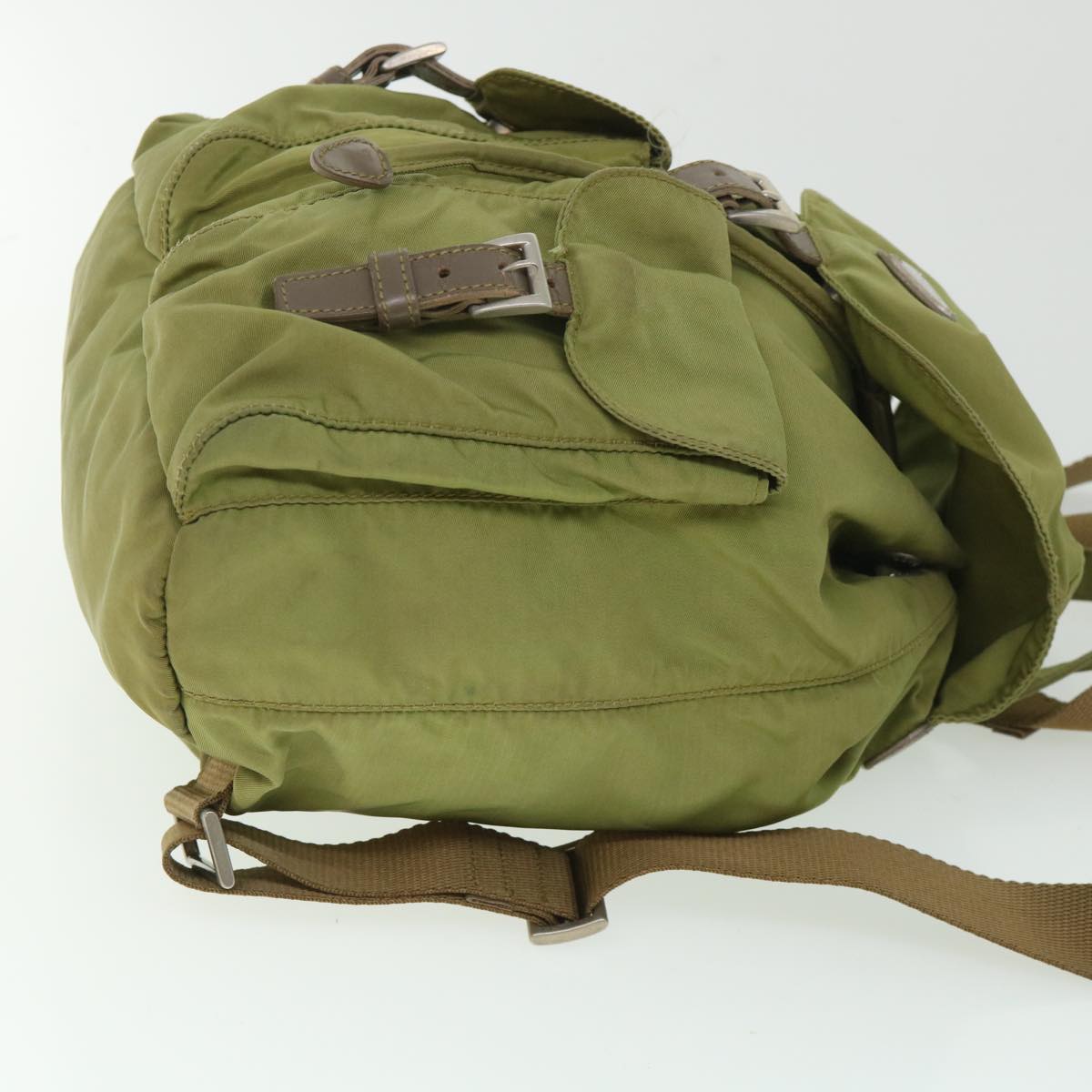 PRADA Backpack Nylon Khaki Auth ki3481