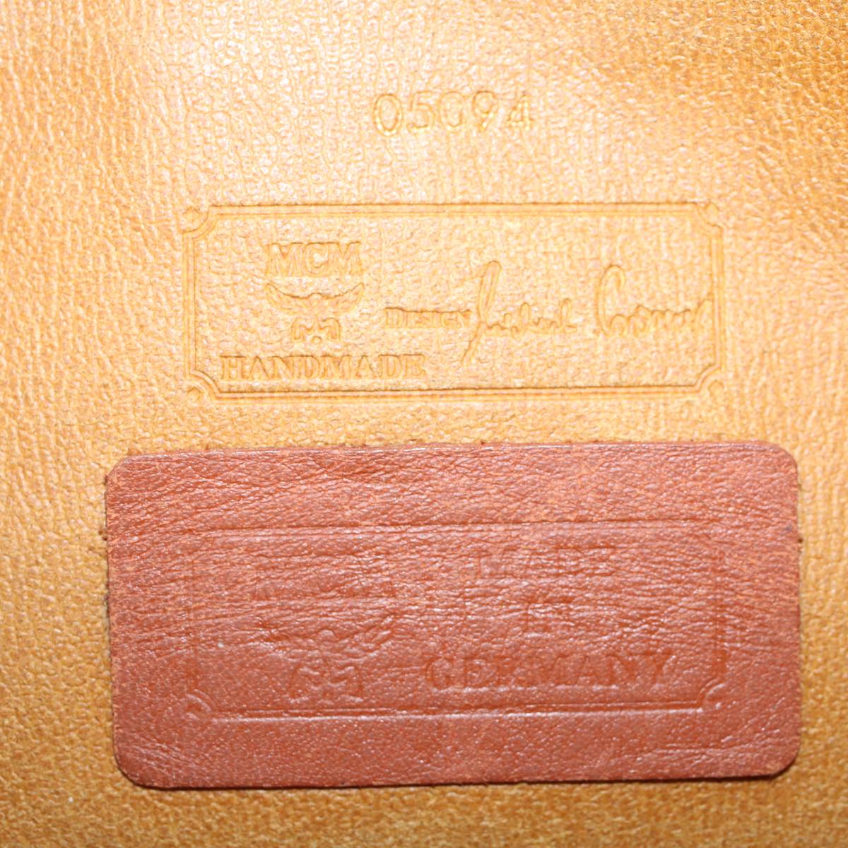 MCM Logogram Vicetos Clutch Bag PVC Leather Brown Auth ki3484