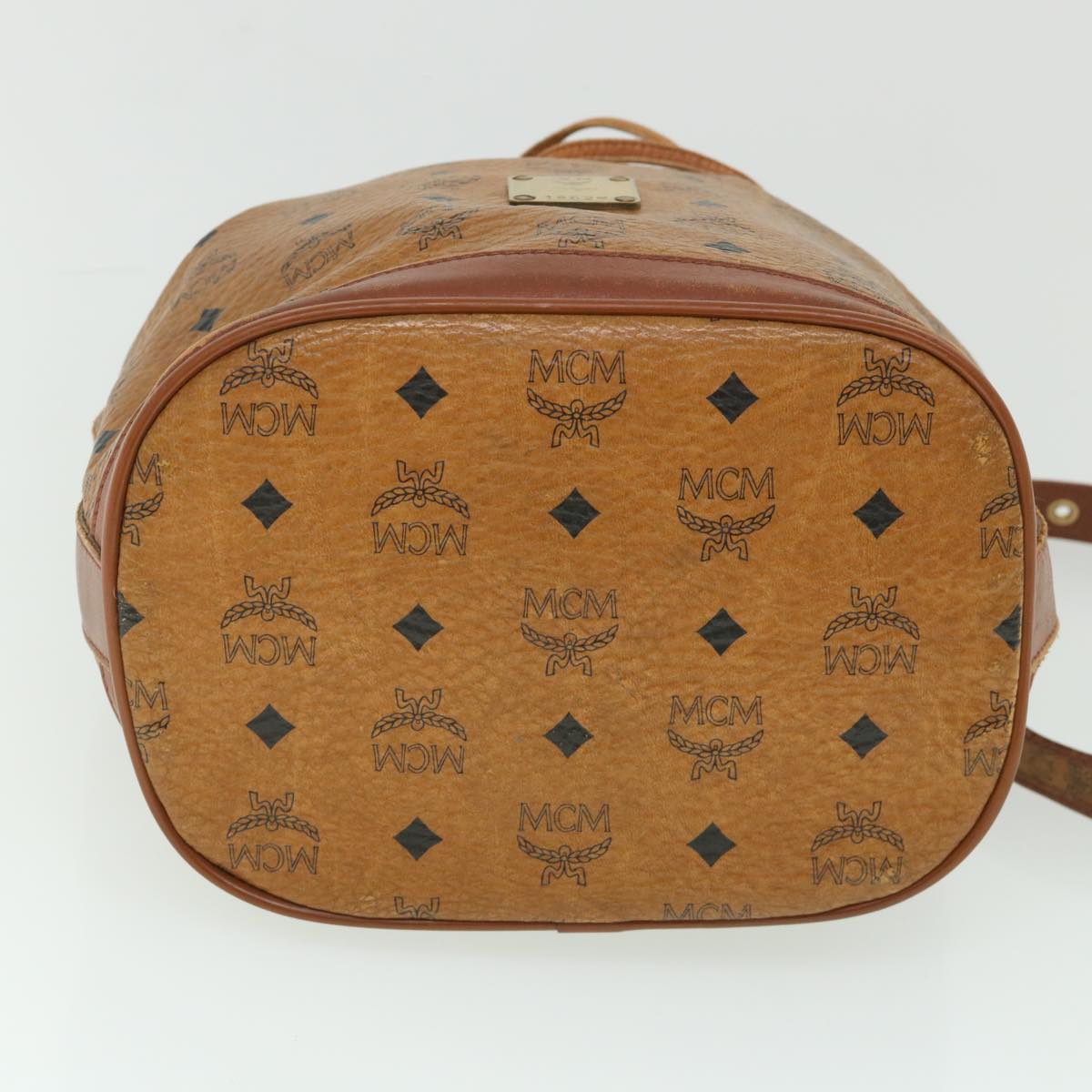 MCM Vicetos Logogram Shoulder Bag PVC Leather Brown Auth ki3487