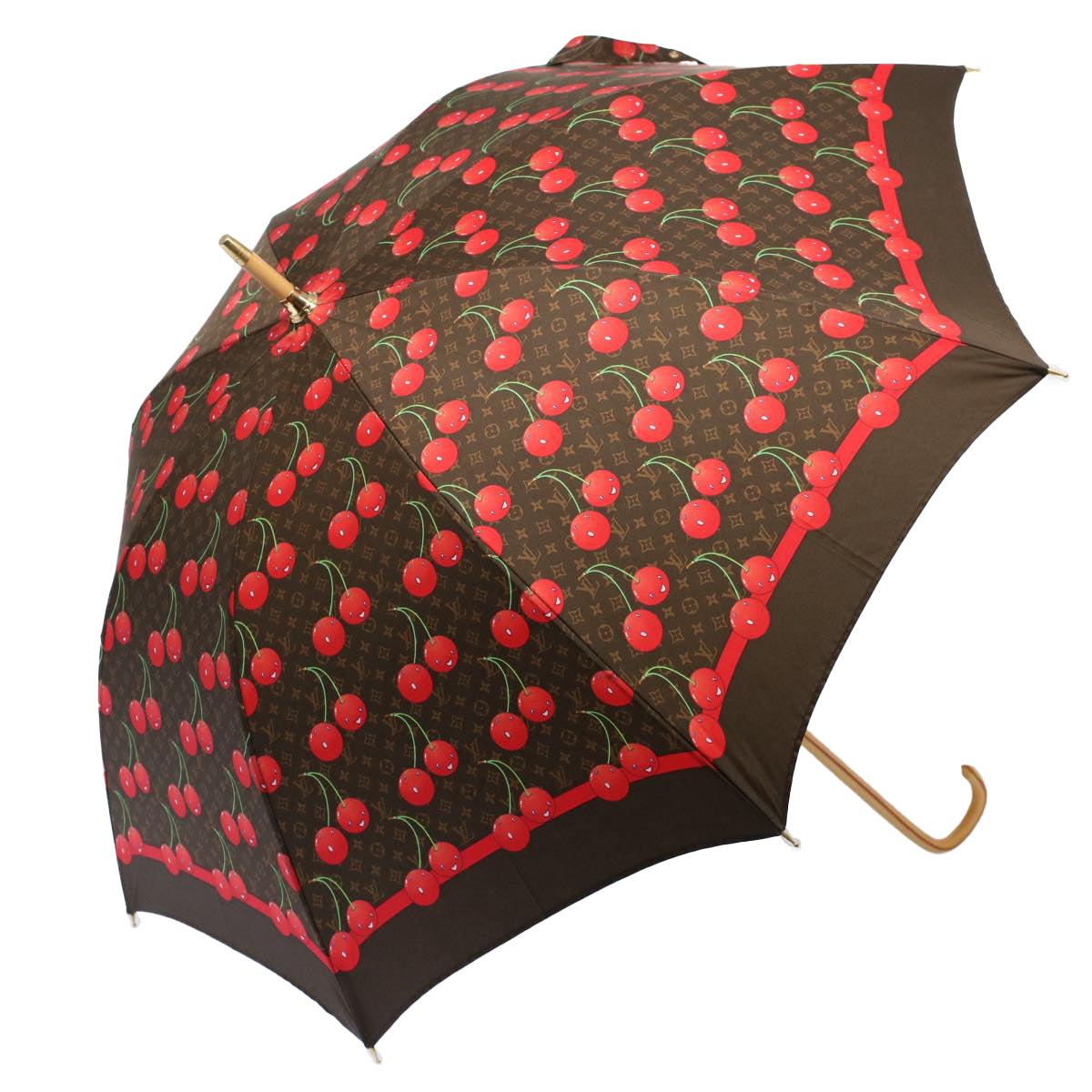 LOUIS VUITTON Monogram Cherry Parapluie Umbrella Polyester M70125 Auth ki3536A