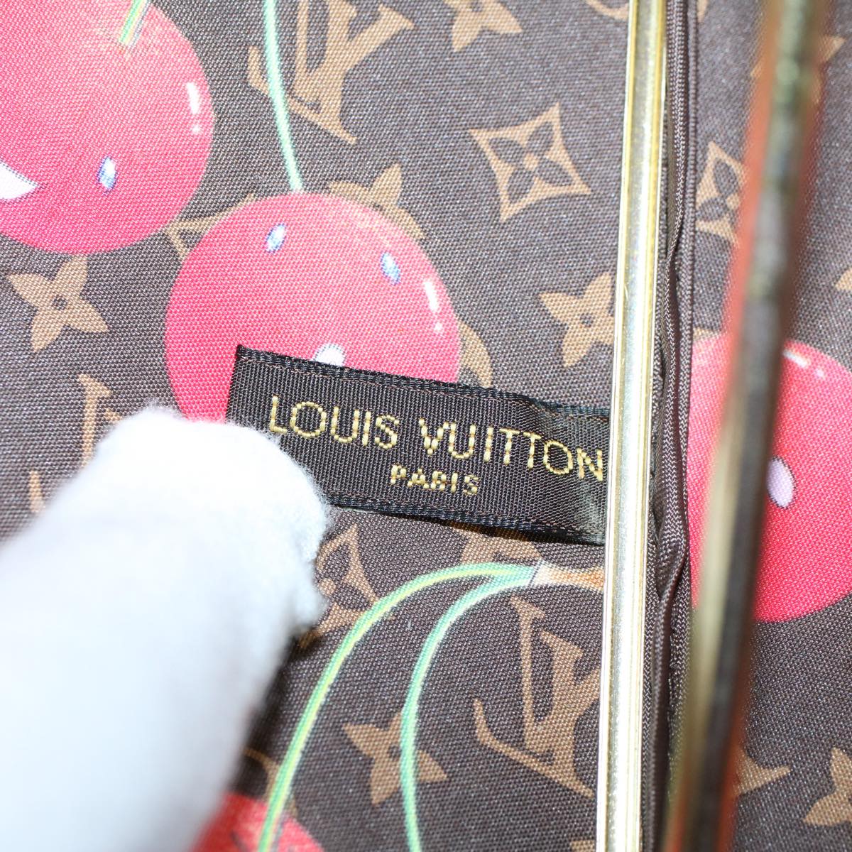 LOUIS VUITTON Monogram Cherry Parapluie Umbrella Polyester M70125 Auth ki3536A