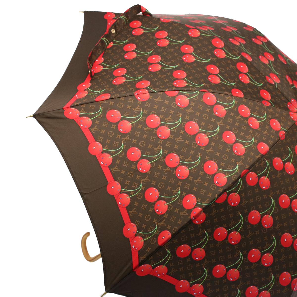 LOUIS VUITTON Monogram Cherry Parapluie Umbrella Polyester M70125 Auth ki3536A