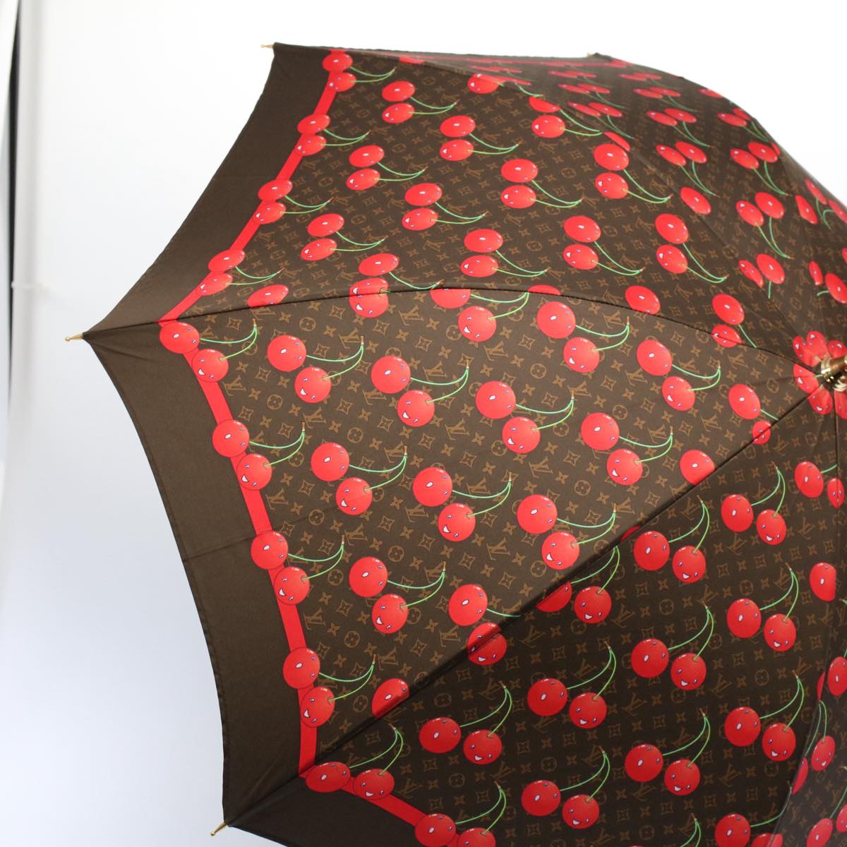 LOUIS VUITTON Monogram Cherry Parapluie Umbrella Polyester M70125 Auth ki3536A