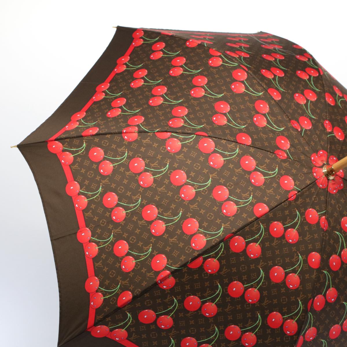 LOUIS VUITTON Monogram Cherry Parapluie Umbrella Polyester M70125 Auth ki3536A