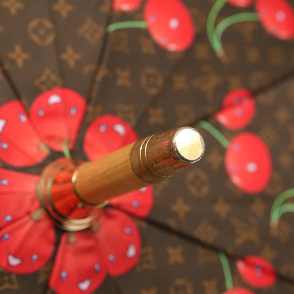 LOUIS VUITTON Monogram Cherry Parapluie Umbrella Polyester M70125 Auth ki3536A