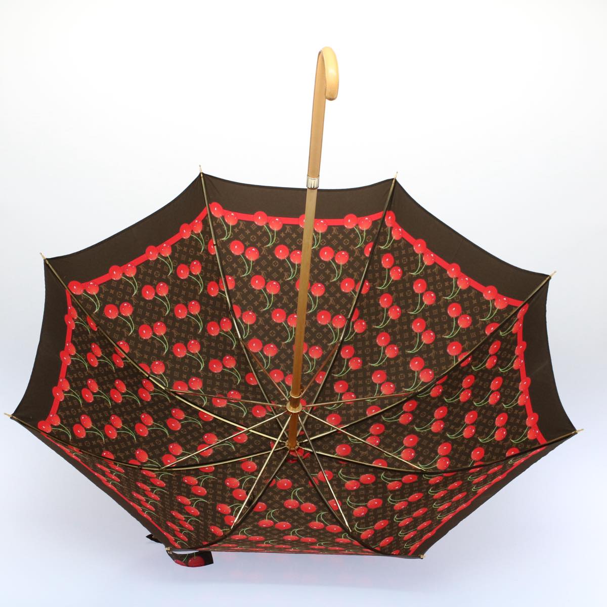 LOUIS VUITTON Monogram Cherry Parapluie Umbrella Polyester M70125 Auth ki3536A