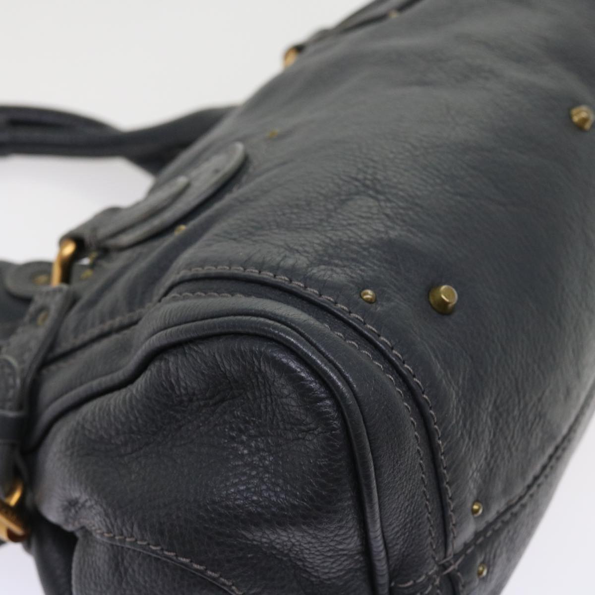 Chloe Paddington Hand Bag Leather Gray Auth ki3538