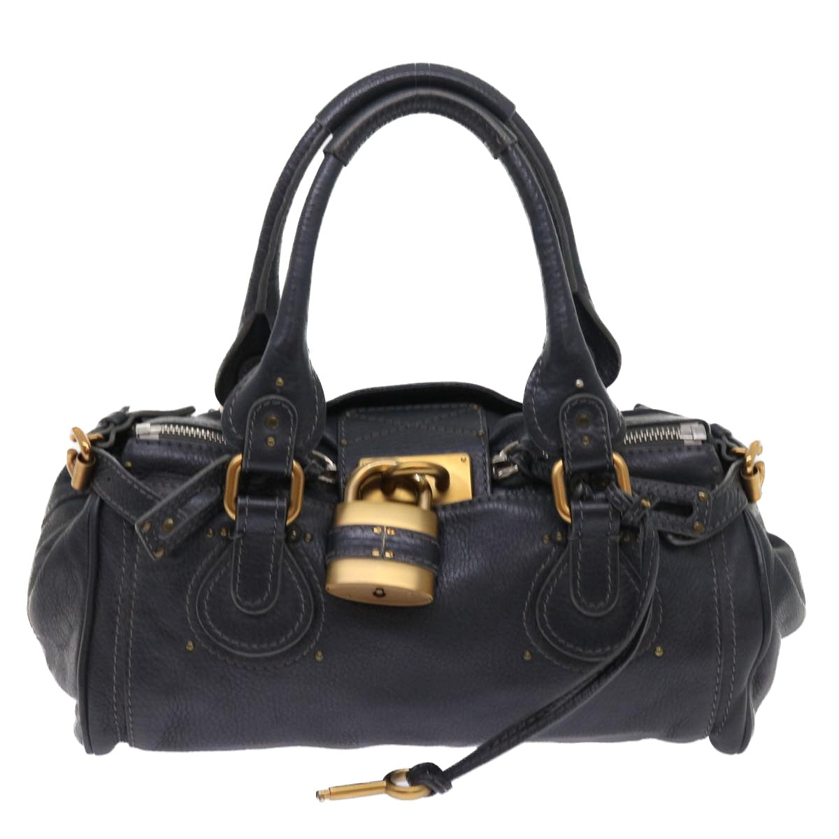 Chloe Paddington Hand Bag Leather Gray Auth ki3538 - 0