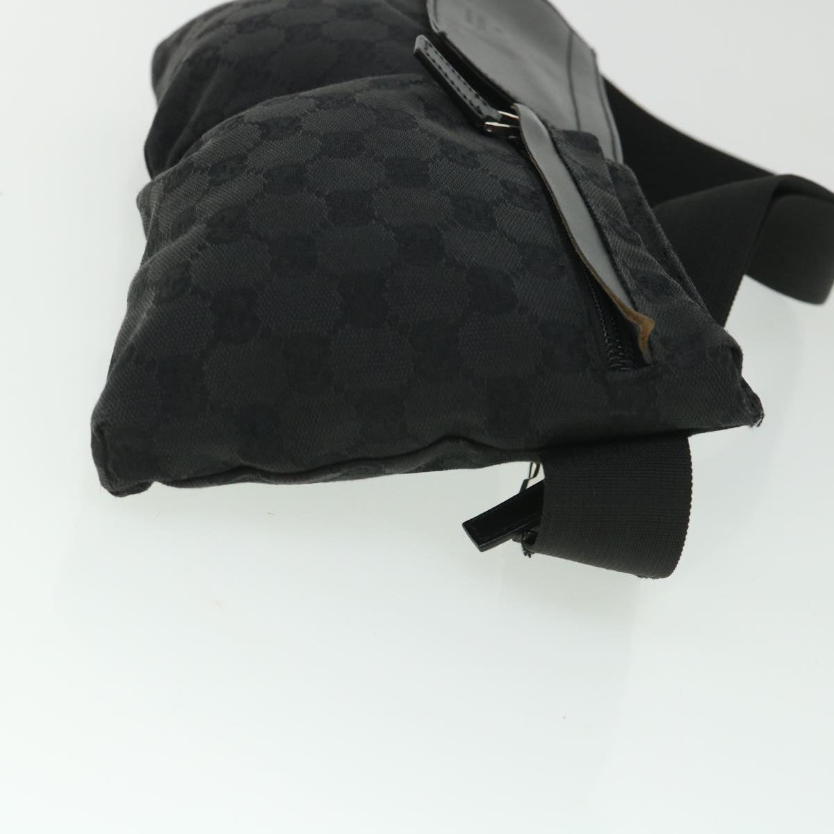 GUCCI GG Canvas Waist bag Black 28566 Auth ki3540