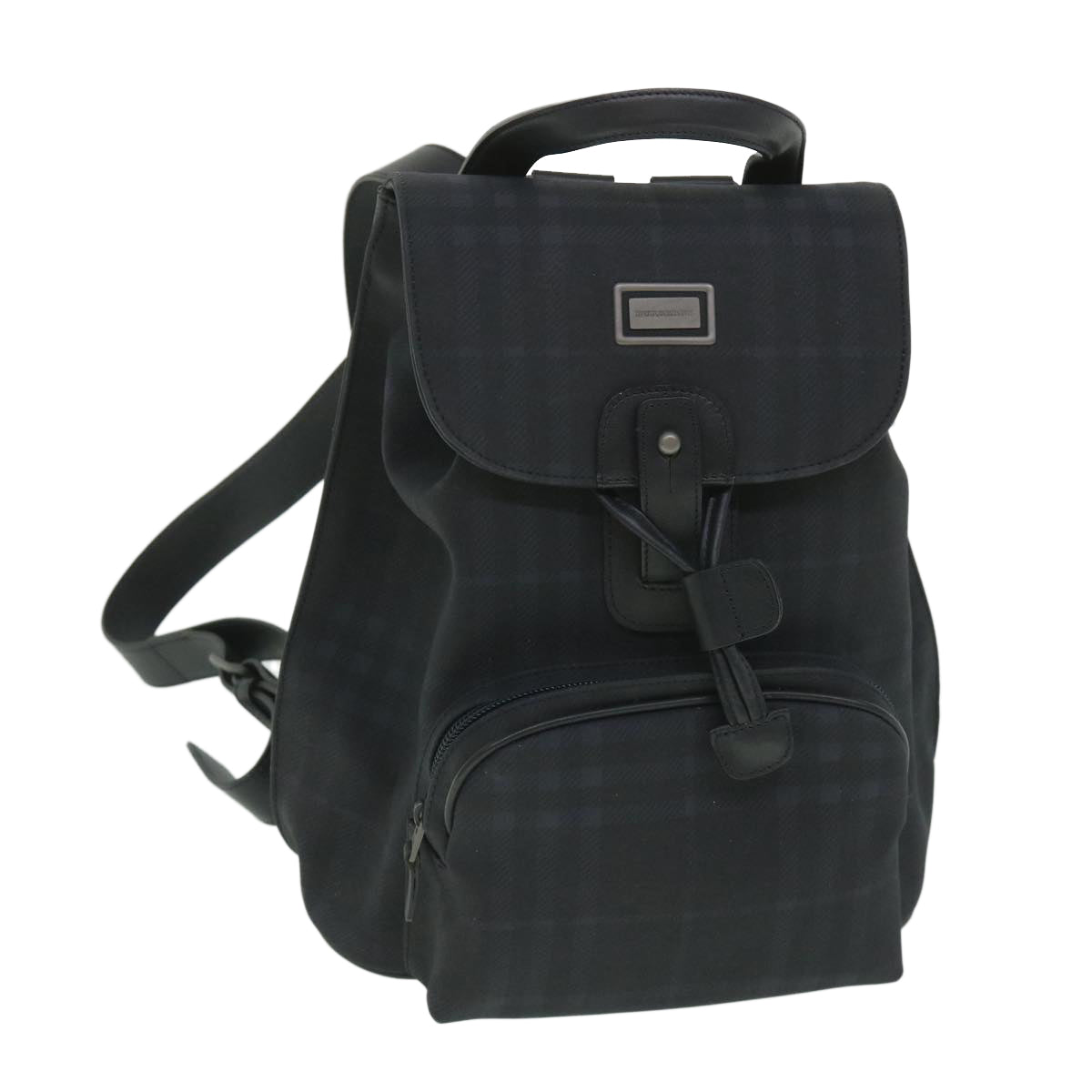 BURBERRY Nova Check Backpack Nylon Black Auth ki3564