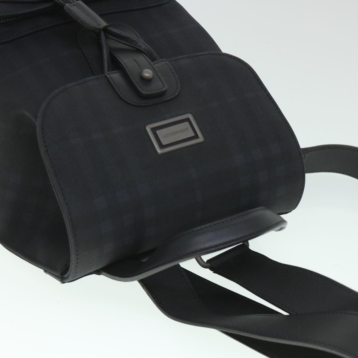 BURBERRY Nova Check Backpack Nylon Black Auth ki3564