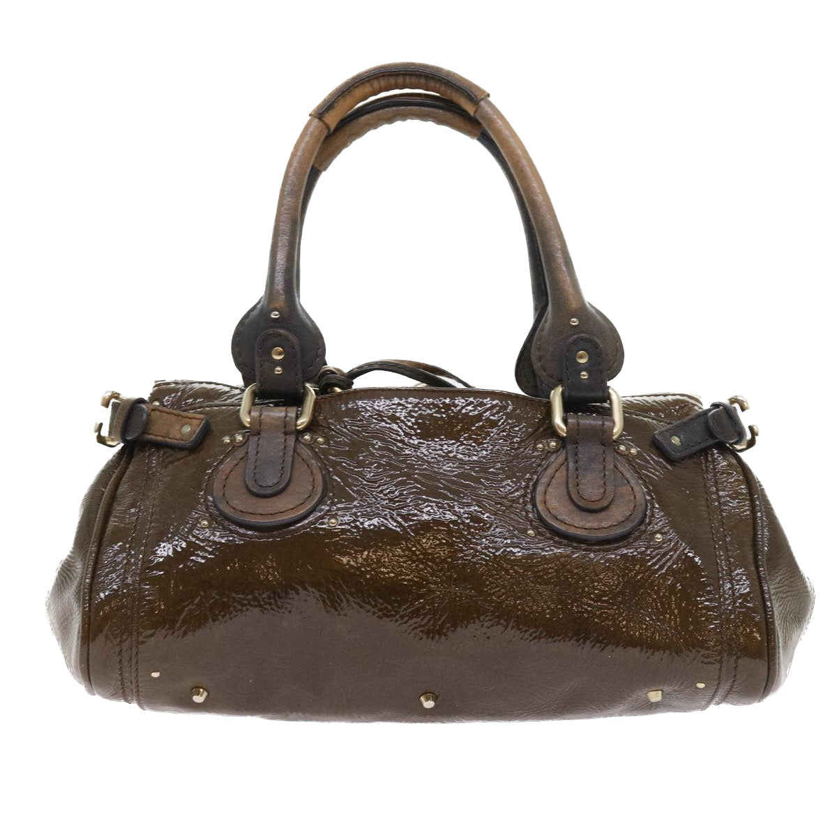Chloe Paddington Hand Bag Patent leather Brown Auth ki3597 - 0