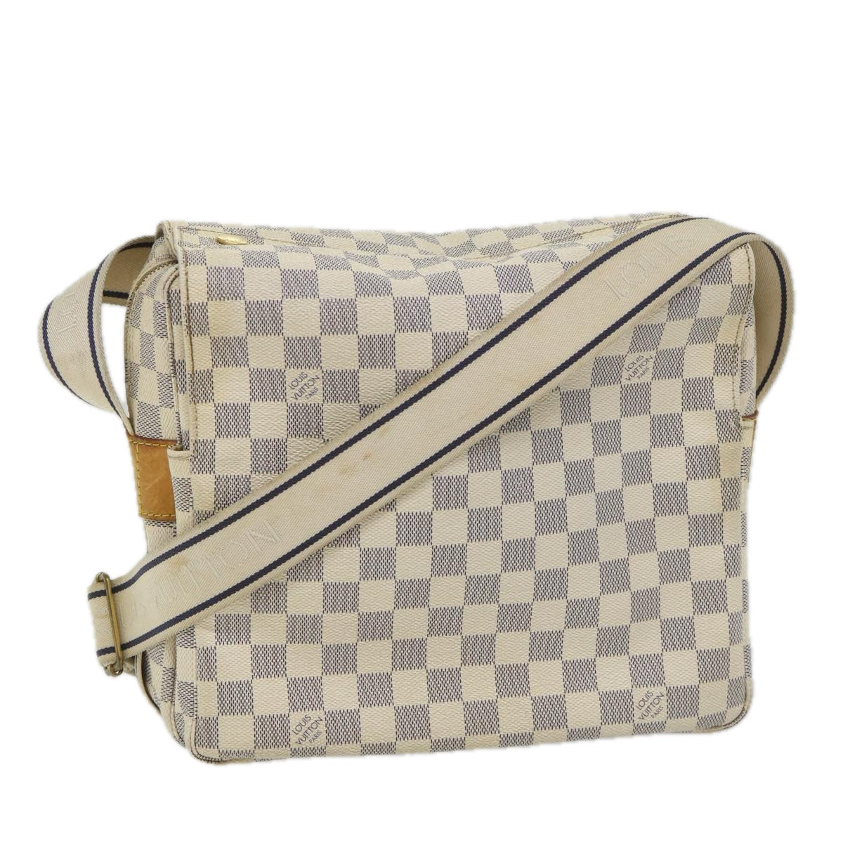 LOUIS VUITTON Damier Azur Naviglio Shoulder Bag N51189 LV Auth ki3626