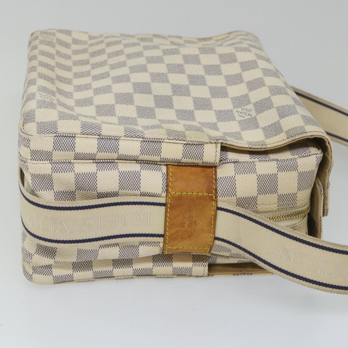 LOUIS VUITTON Damier Azur Naviglio Shoulder Bag N51189 LV Auth ki3626