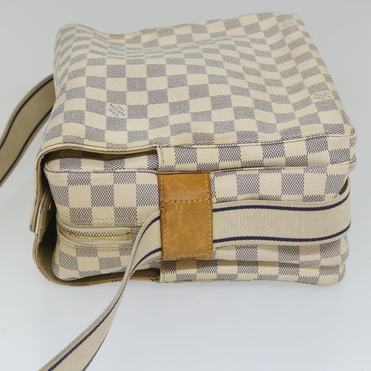 LOUIS VUITTON Damier Azur Naviglio Shoulder Bag N51189 LV Auth ki3626