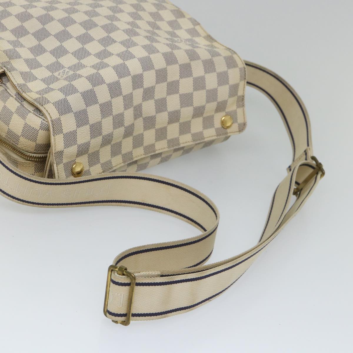 LOUIS VUITTON Damier Azur Naviglio Shoulder Bag N51189 LV Auth ki3626