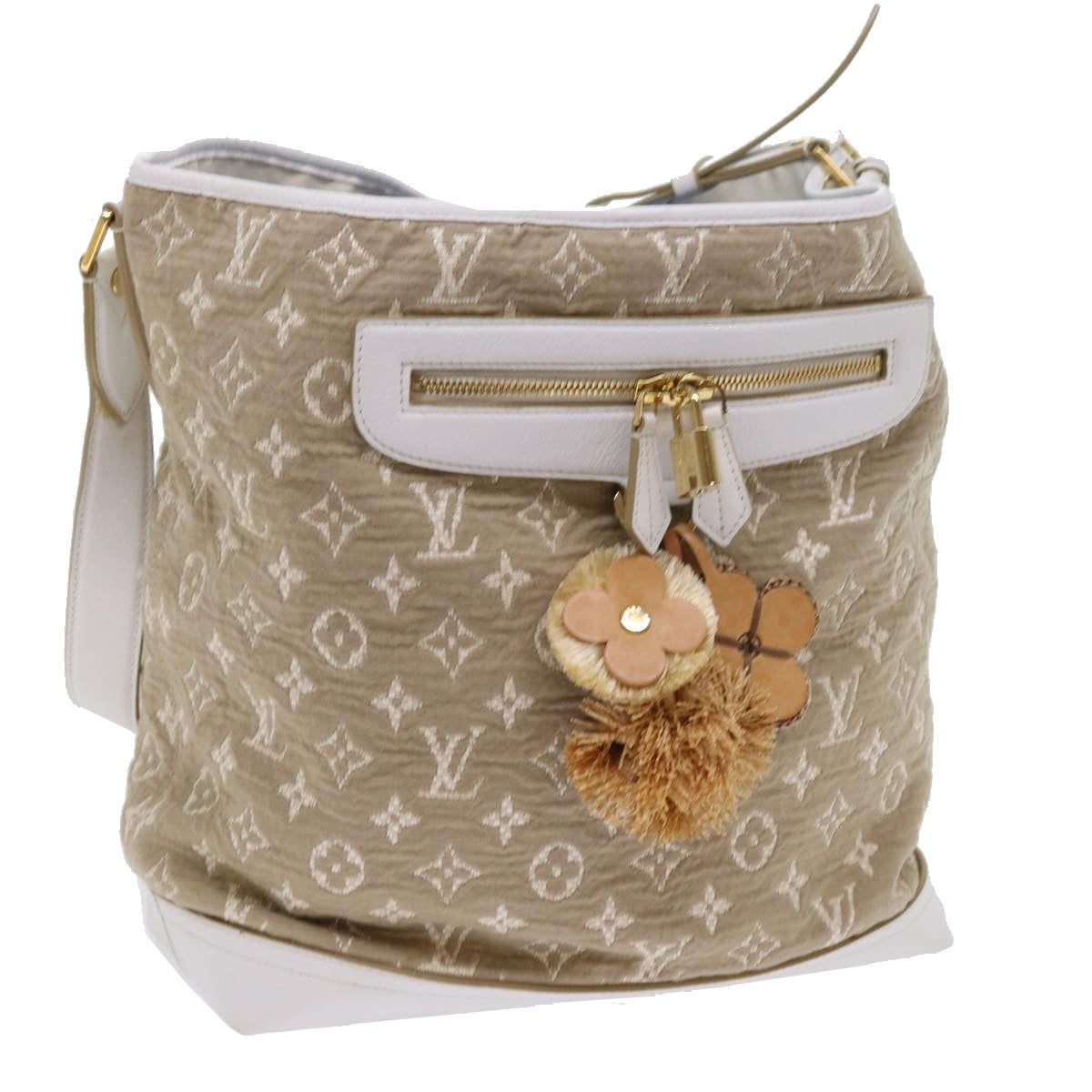 LOUIS VUITTON Monogram Sabia Buzzus PM Bag Beige Bron M93499 LV Auth ki3632