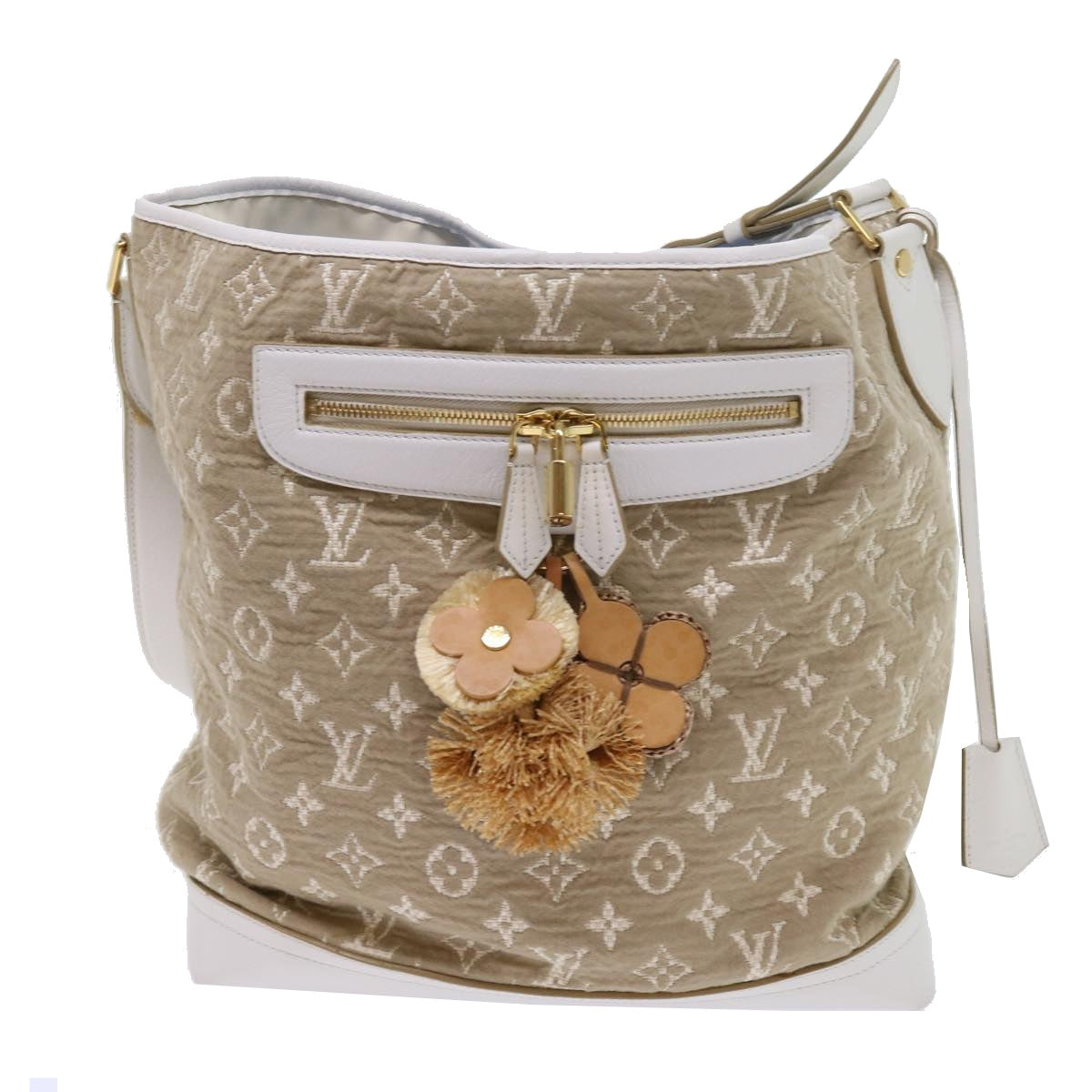 LOUIS VUITTON Monogram Sabia Buzzus PM Bag Beige Bron M93499 LV Auth ki3632