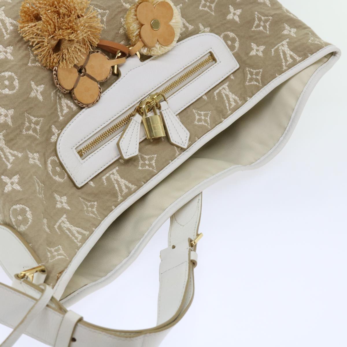 LOUIS VUITTON Monogram Sabia Buzzus PM Bag Beige Bron M93499 LV Auth ki3632