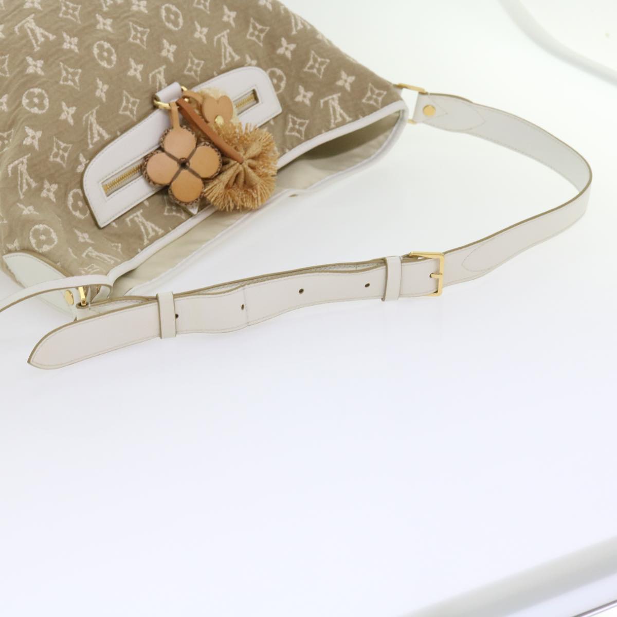 LOUIS VUITTON Monogram Sabia Buzzus PM Bag Beige Bron M93499 LV Auth ki3632