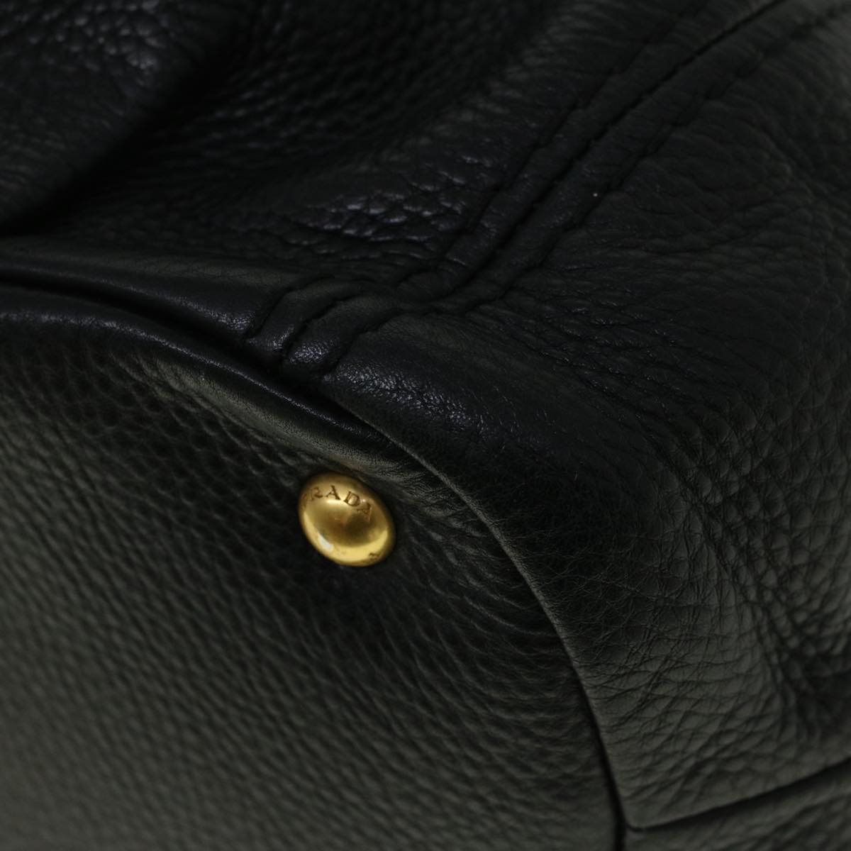 PRADA Hand Bag Leather 2way Black Auth ki3642