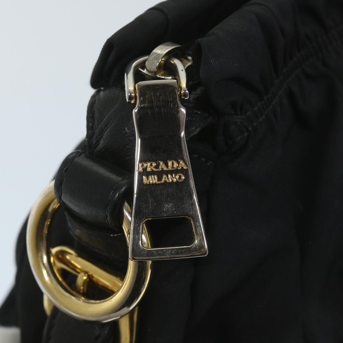 PRADA Hand Bag Nylon 2way Black Auth ki3644