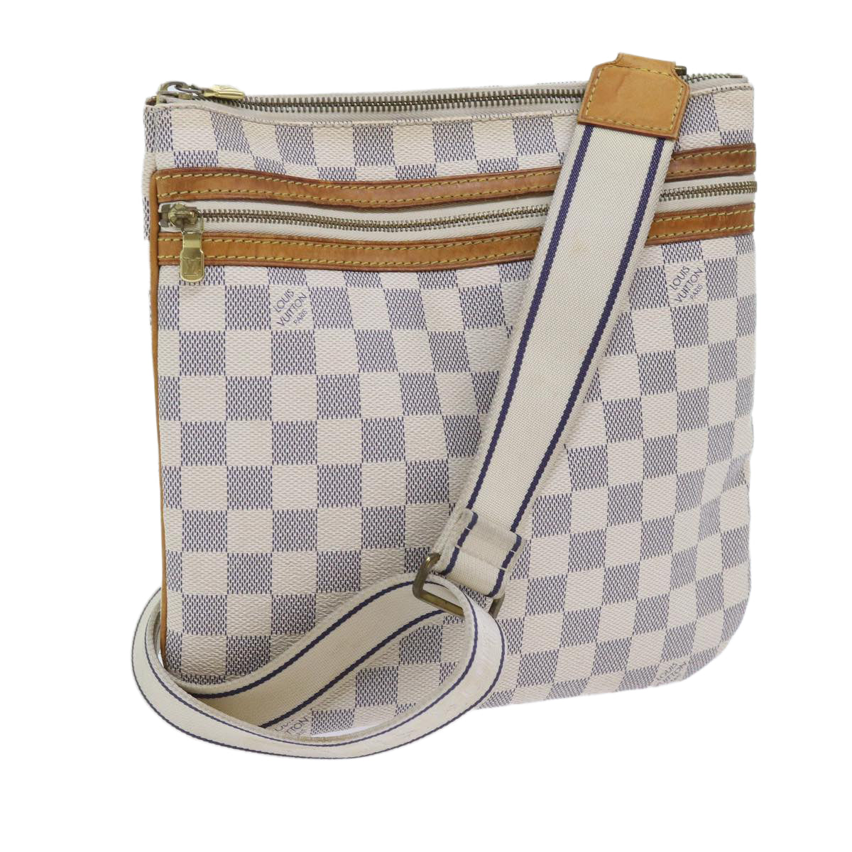 LOUIS VUITTON Damier Azur Pochette Bosphore Shoulder Bag N51112 LV Auth ki3658