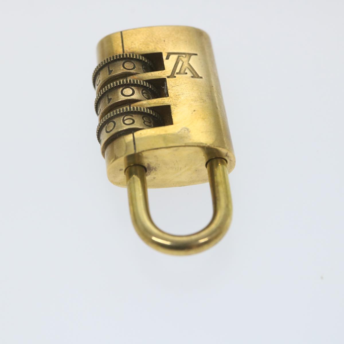 LOUIS VUITTON Dial Type Padlock 2Set Gold Tone LV Auth ki3659