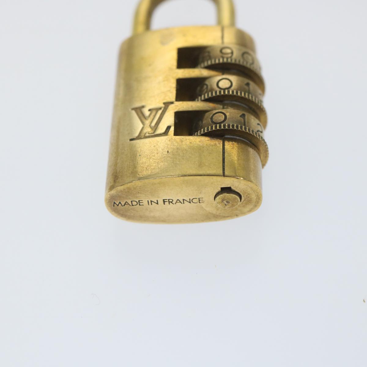 LOUIS VUITTON Dial Type Padlock 2Set Gold Tone LV Auth ki3659