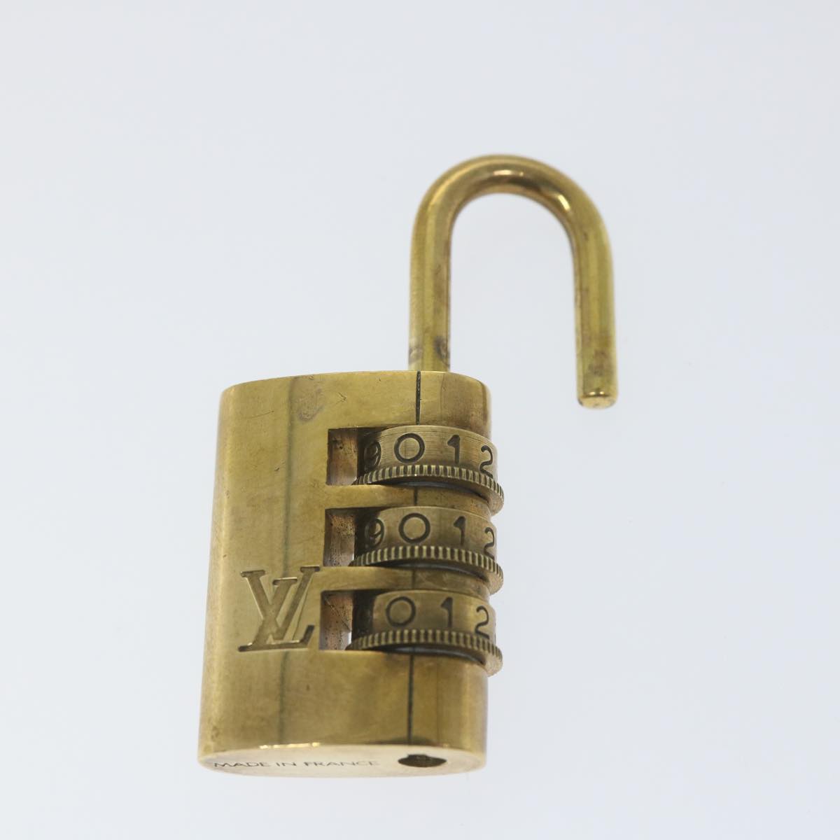 LOUIS VUITTON Dial Type Padlock 2Set Gold Tone LV Auth ki3659