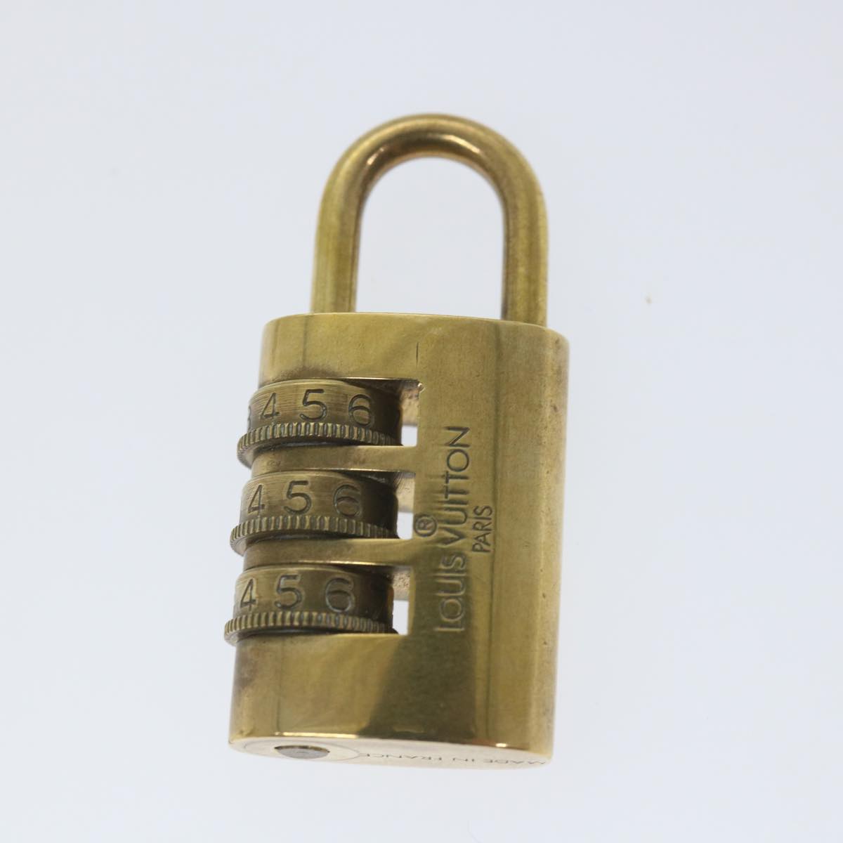 LOUIS VUITTON Dial Type Padlock 2Set Gold Tone LV Auth ki3659