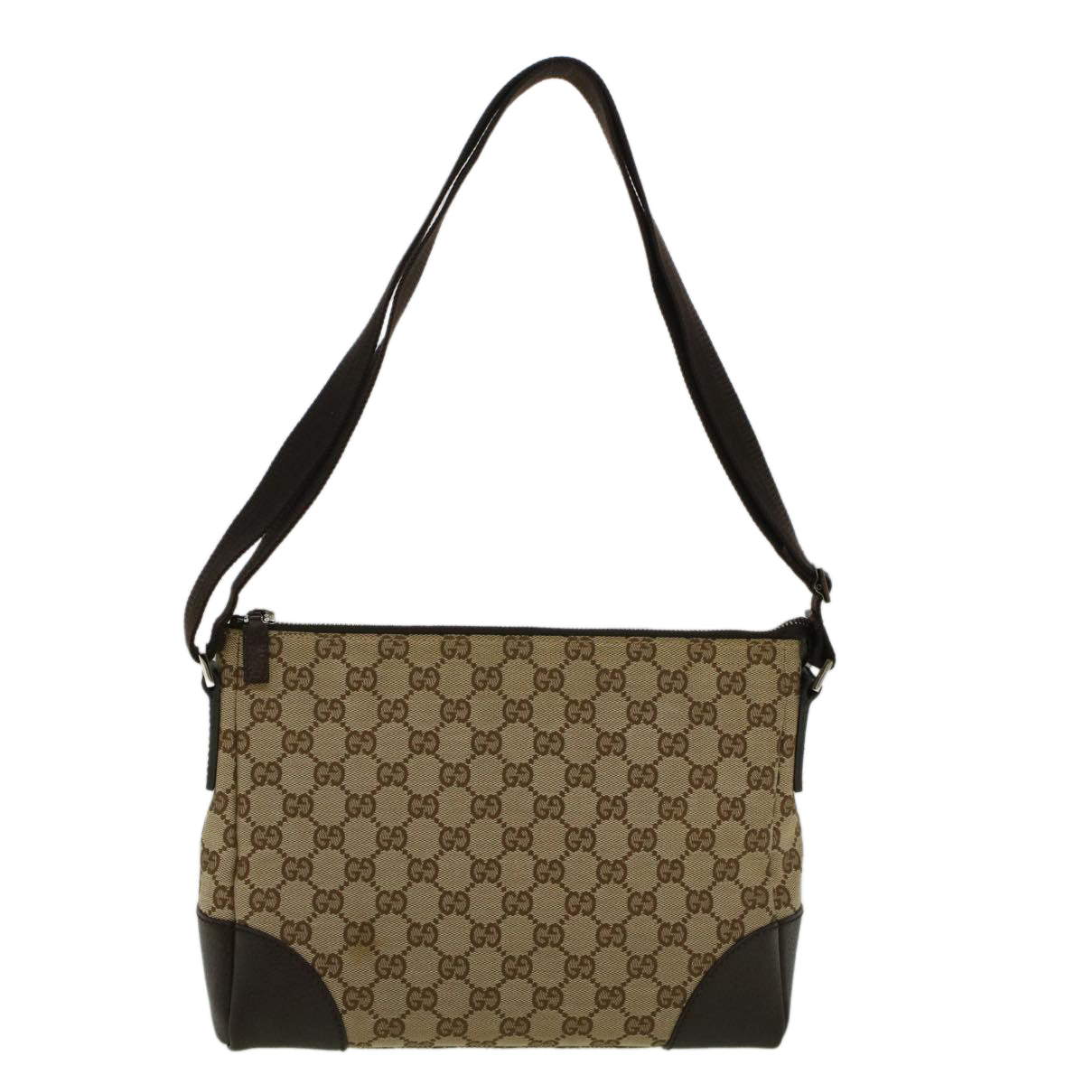 GUCCI GG Canvas Shoulder Bag Beige 114273 Auth ki3683 - 0