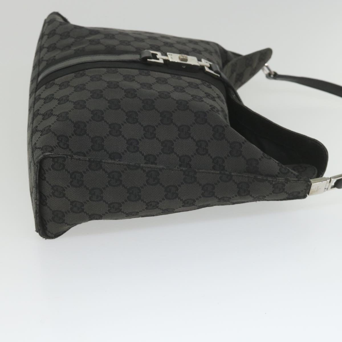 GUCCI GG Canvas jackie c Shoulder Bag Black 001.3355 Auth ki3690