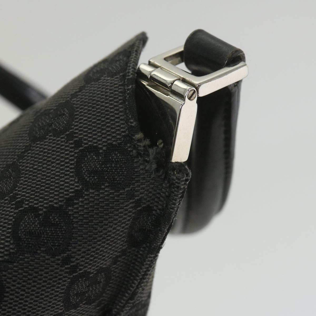 GUCCI GG Canvas jackie c Shoulder Bag Black 001.3355 Auth ki3690