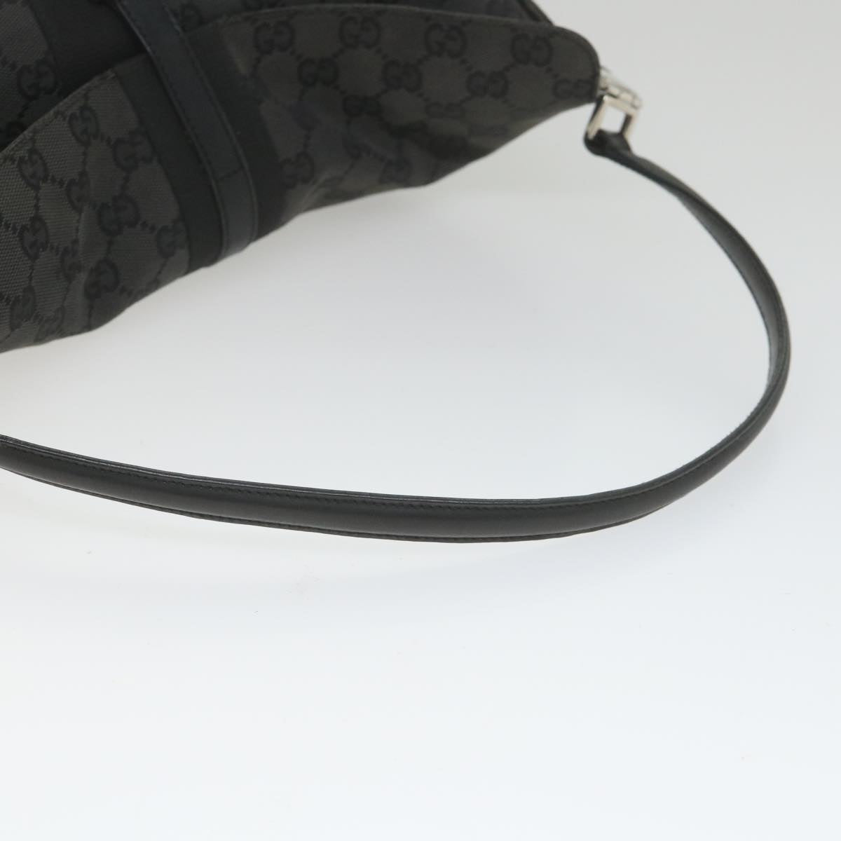 GUCCI GG Canvas jackie c Shoulder Bag Black 001.3355 Auth ki3690