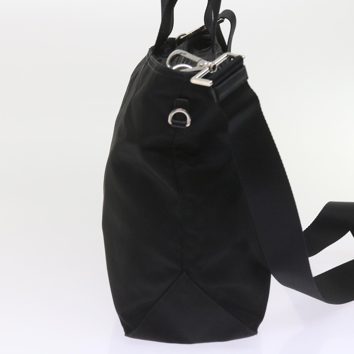 PRADA Hand Bag Nylon 2way Black Auth ki3693